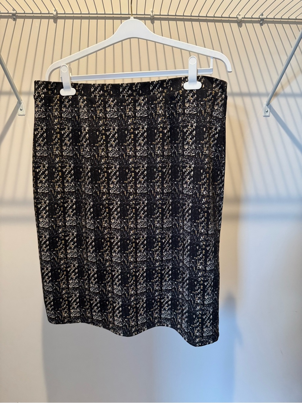 everleigh Stretch Black Plaid Pencil Skirt - Sz 2X